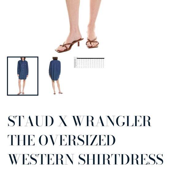 NWT STAUD X WRANGLER Oversized Wester Shirtdress | ๐XS(Runs BIG)| Retails $195 - Picture 11 of 11